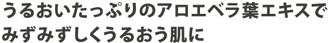 うるおいたっぷりのアロエベラ葉エキスでみずみずしくうるおう肌に