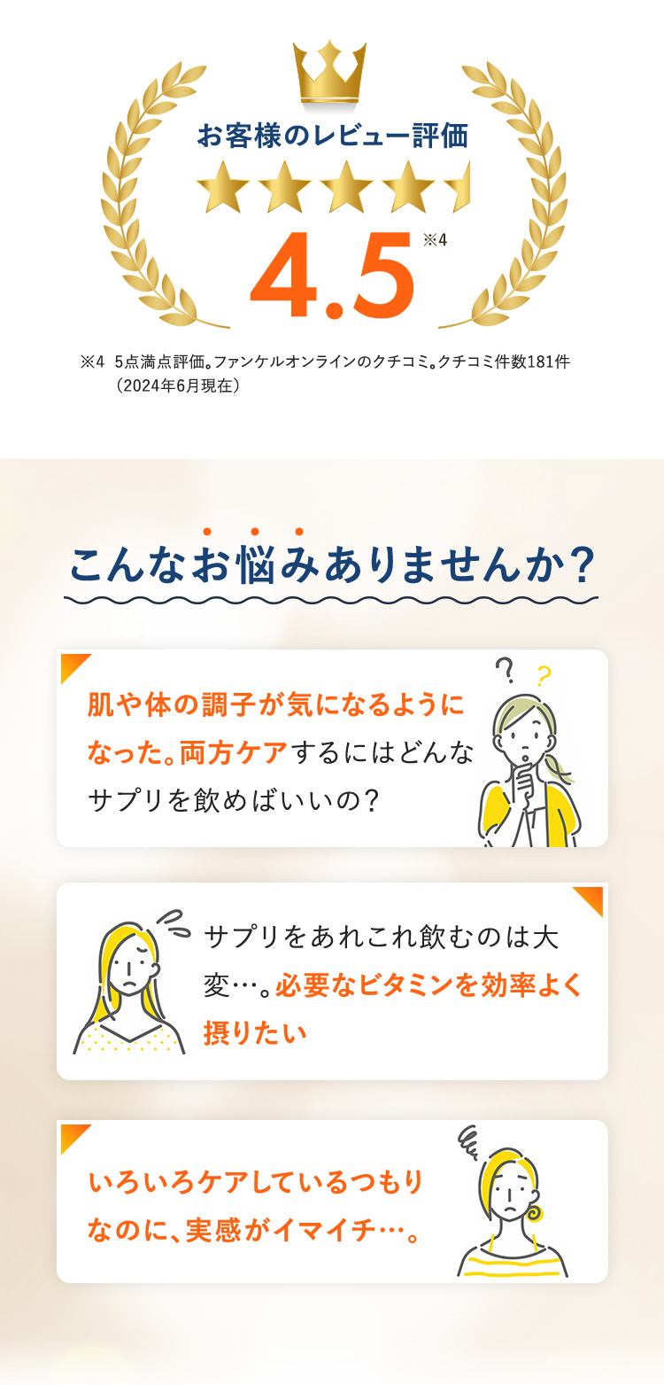 お客様のレビュー評価4.5 こんなお悩みありませんか？