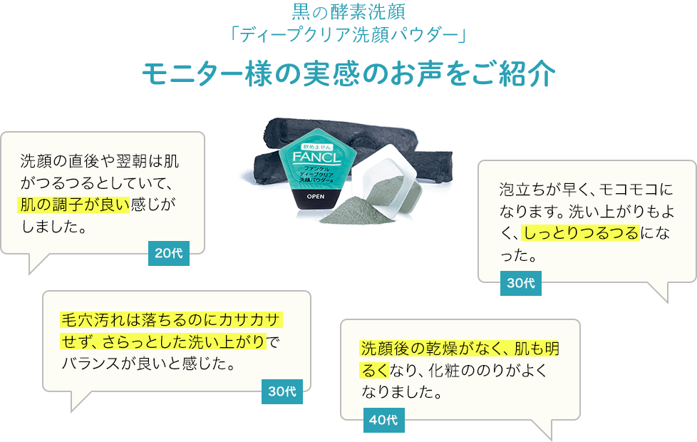 「ディープクリア洗顔パウダー」モニター様の実感のお声をご紹介