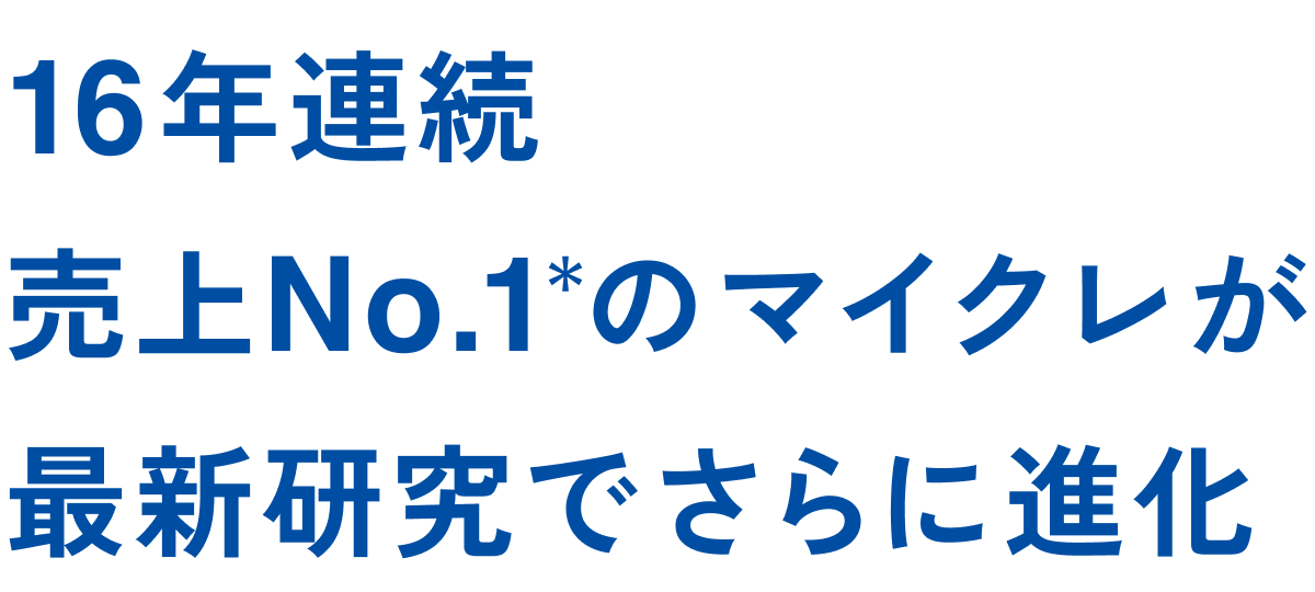 16年連続売上No.1＊のマイクレが最新研究でさらに進化