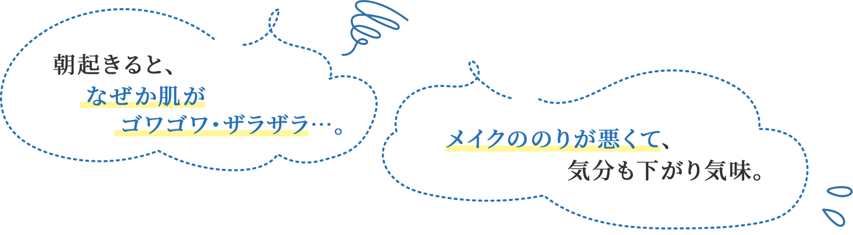 朝起きると、なぜか肌がゴワゴワ・ザラザラ…。/メイクののりが悪くて、気分も下がり気味。