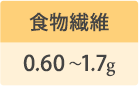 食物繊維 0.60g〜1.7g