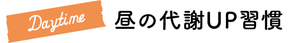 昼の代謝UP習慣