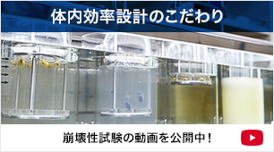 体内効率設計のこだわり 崩壊性試験の動画を公開中!