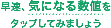 早速、気になる数値をタップしてみましょう