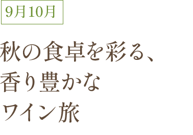 9月10月 秋の食卓を彩る、香り豊かなワイン旅