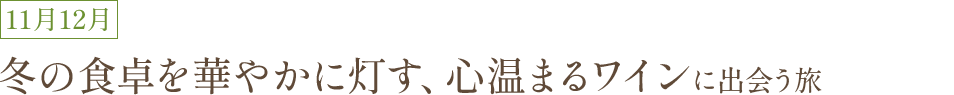 冬の食卓を華やかに灯す、心温まるワイン旅