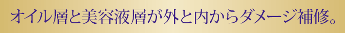 オイル層と美容液層が外と内からダメージ補修。