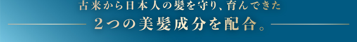 古来から日本人の髪を守り、育んできた2つの美髪成分を配合。