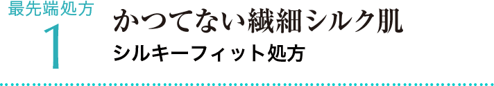 最先端処方1 かつてない繊細シルク肌 シルキーフィット処方