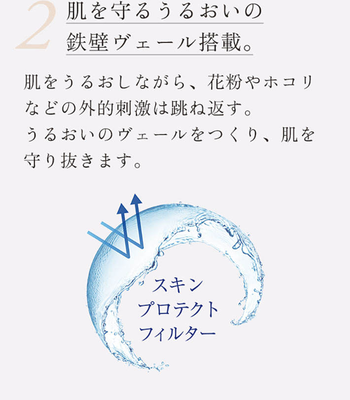 肌を守るうるおいの鉄壁ヴェール搭載。