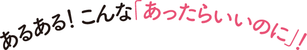 あるある!こんな「あったらいいのに」!