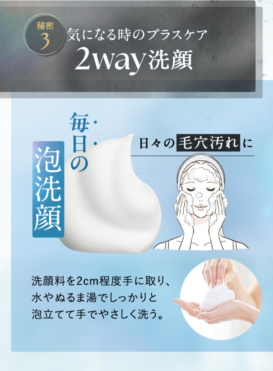 秘密3 気になる時のプラスケア2way洗顔