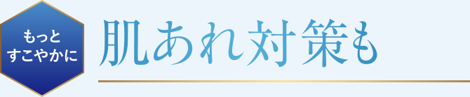 もっとすこやかに 新発想！ 肌あれ対策も