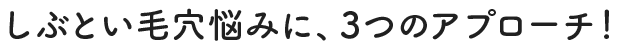 しぶとい毛穴悩みに、3つのアプローチ！