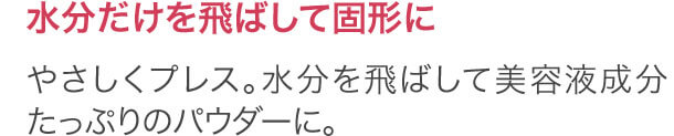 水分だけ飛ばして固形に