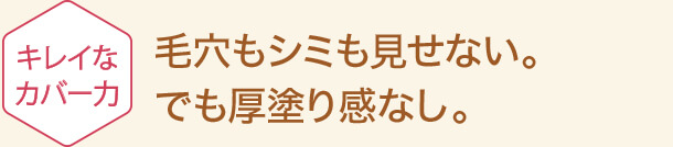 毛穴もシミも見せない。でも厚塗り感なし。