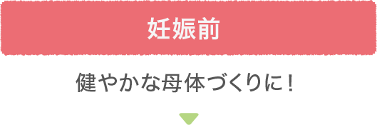 妊娠前 健やかな母体づくりに！