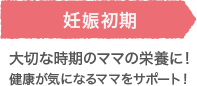 妊娠初期 大切な時期のママの栄養に！健康が気になるママをサポート！