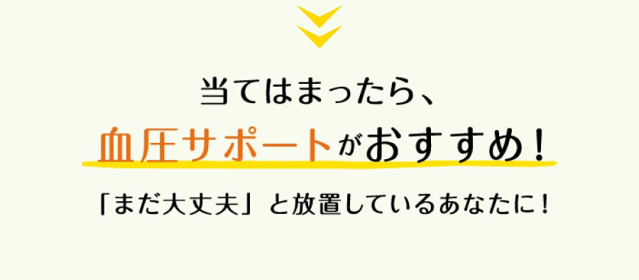 当てはまったら、血圧サポートがおすすめ！