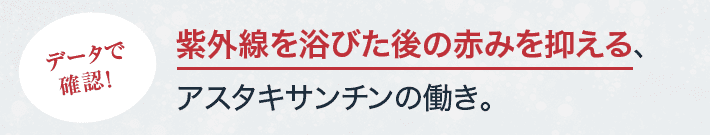 データで確認！ 紫外線を浴びた後の赤みを抑える、アスタキサンチンの働き。