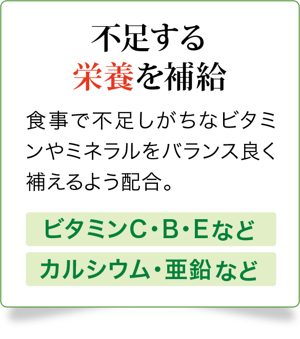 不足する栄養を補給