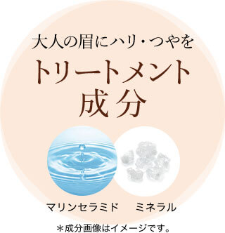 大人の眉にハリ・つやを トリートメント成分