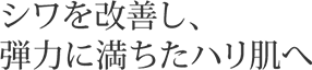 弾力に満ちたハリ肌へ