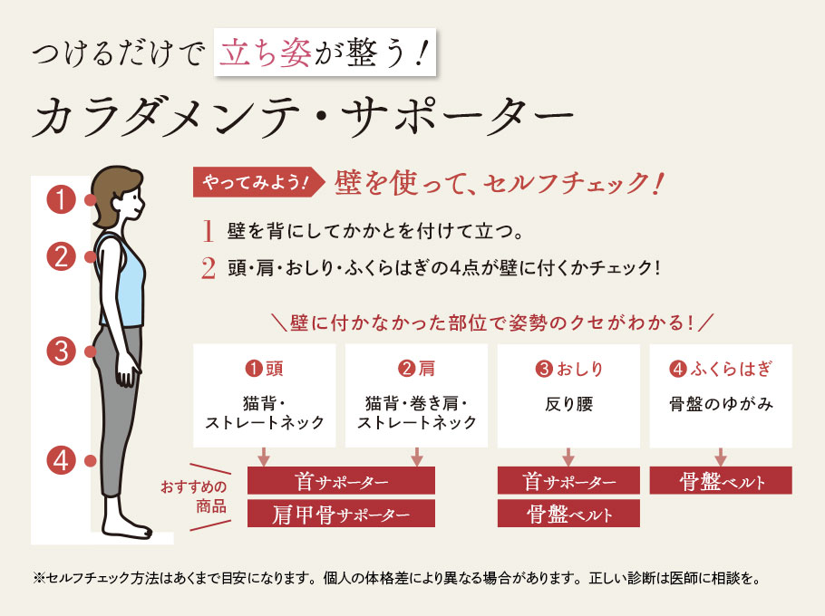 つけるだけで 立ち姿が整う!カラダメンテ·サポーター