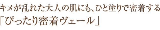 キメが乱れた大人の肌にも、ひと塗りで密着する「ぴったり密着ヴェール」