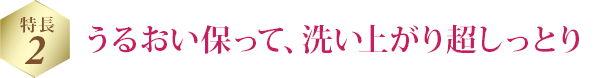 特長 2 うるおい保って、洗い上がり超しっとり