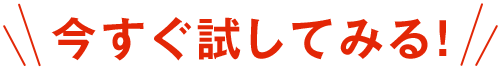 今すぐ試してみる！