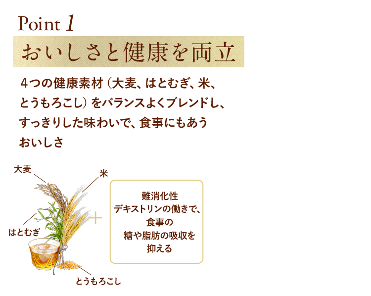 point1 おいしさと健康を両立