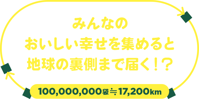 みんなのおいしい幸せを集めると地球の裏側まで届く！？