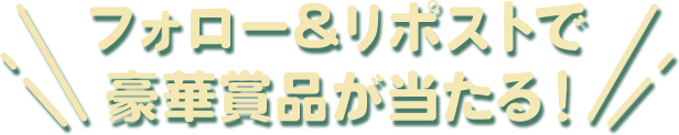 フォロー&リポストで豪華賞品が当たる！