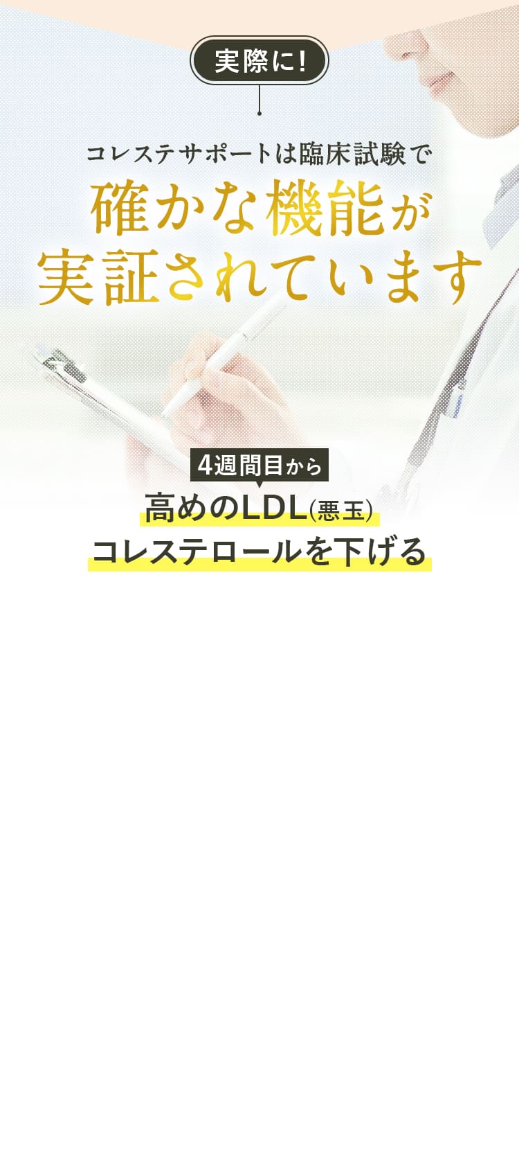 コレステサポートは臨床試験で確かな機能が実証されています
