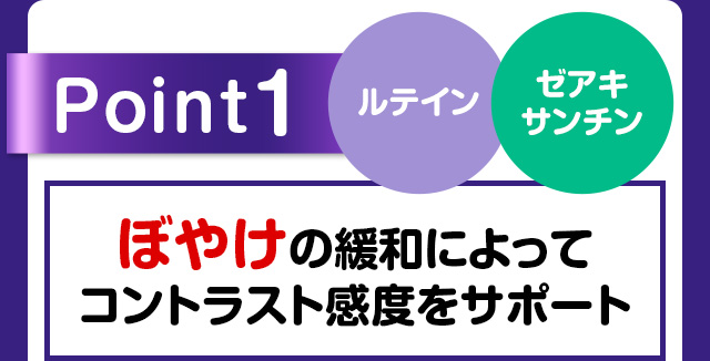 Point1 ぼやけの緩和によってコントラスト感度をサポート