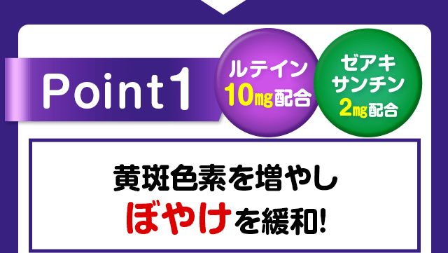 Point1 黄斑色素を増やしぼやけを緩和！