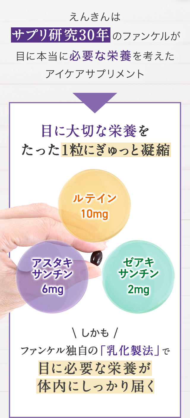 大人の目には目の栄養が鍵