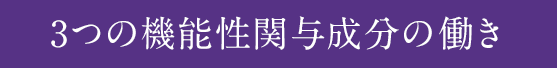 3つの機能性関与成分の働き