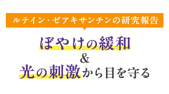 ルテイン・ゼアキサンチンの研究報告 ぼやけの緩和&光の刺激から目を守る