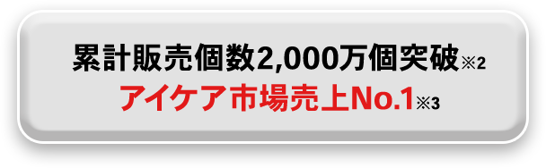 累計販売個数20000万個突破 アイケア市場売り上げNo1