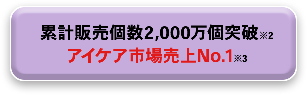 累計販売個数20000万個突破 アイケア市場売り上げNo1