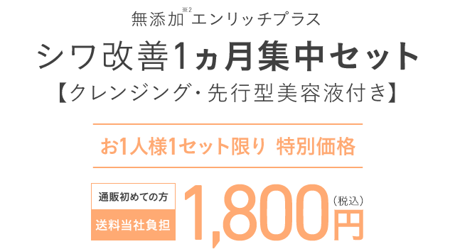 無添加エンリッチプラス シワ改善1ヵ月集中セット