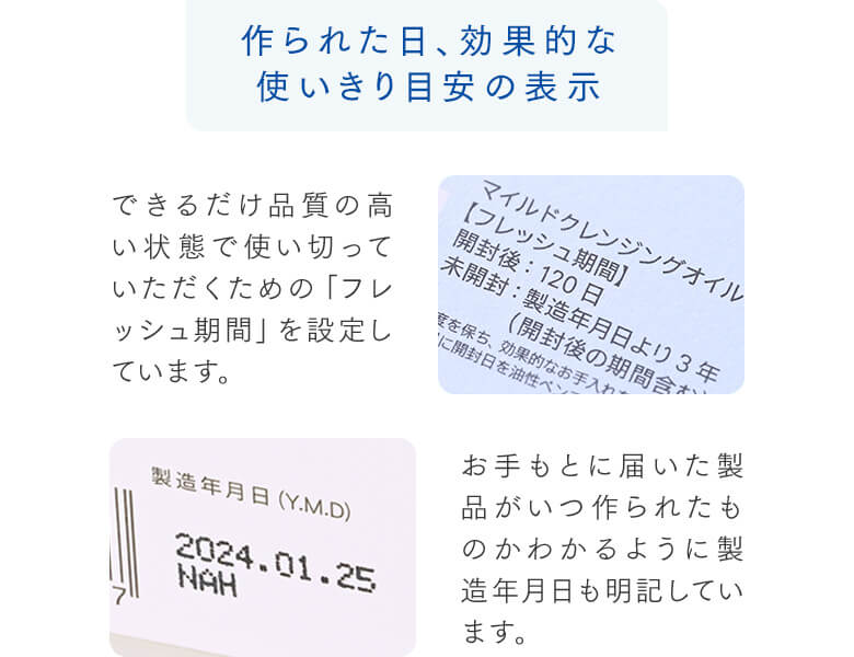 作られた日、効果的な使いきり目安の表示