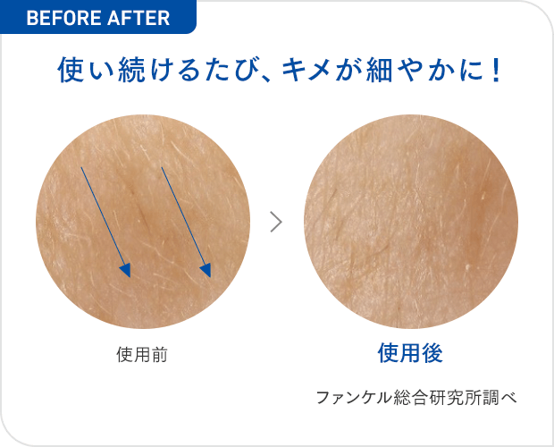 使い続けるたび、キメが細やかに！