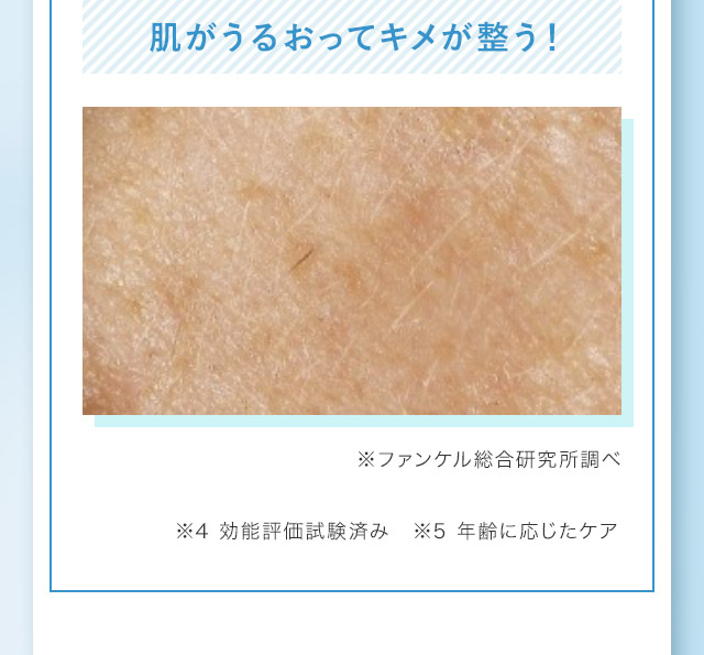 肌がうるおってキメが整う！