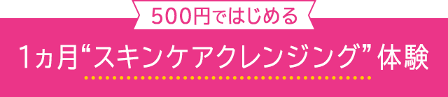 500円ではじめる1ヵ月“スキンケアクレンジング”体験