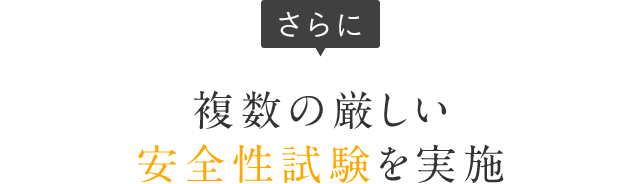 さらに複数の厳しい安全性試験を実施