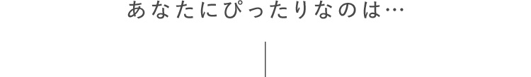 あなたにぴったりなのは...